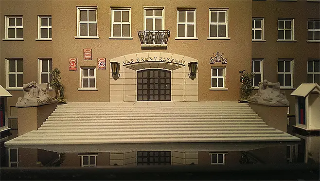BP van ghent kazerne verlichting grasdak maquette lichtmasten mariniersmuseum